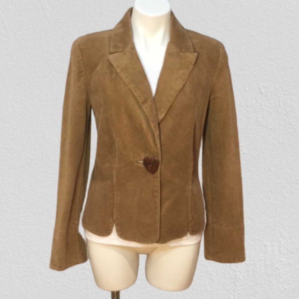 vintage tan corduroy cord blazer Cord Fit S small